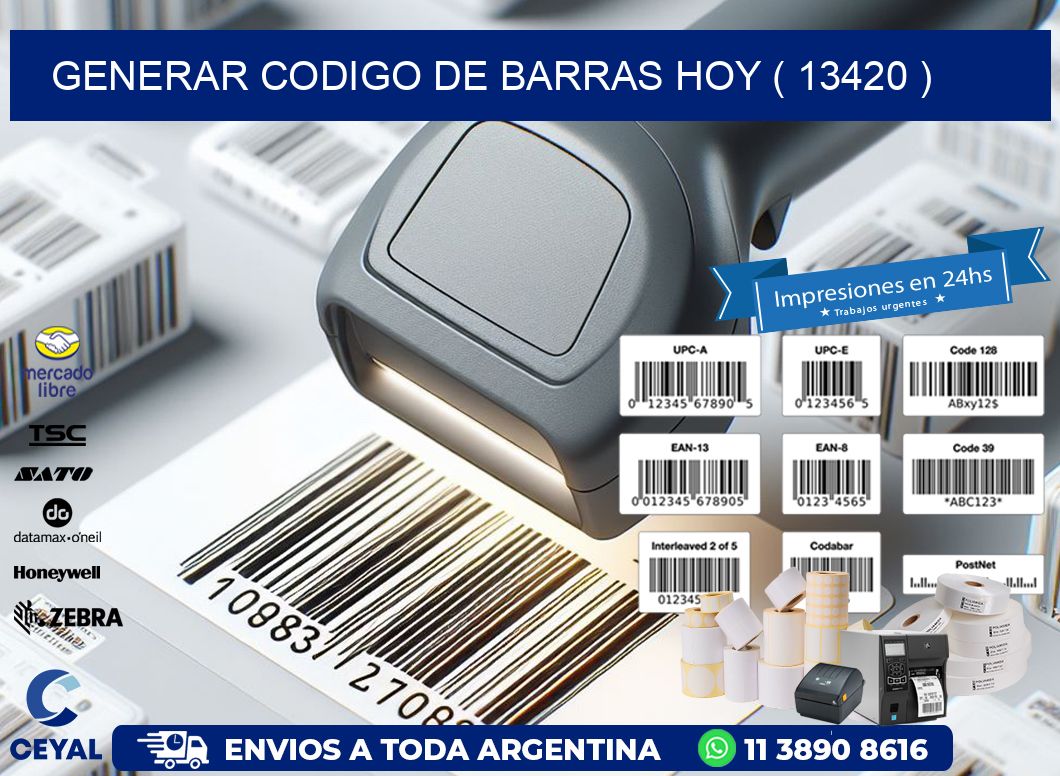 GENERAR CODIGO DE BARRAS HOY ( 13420 )