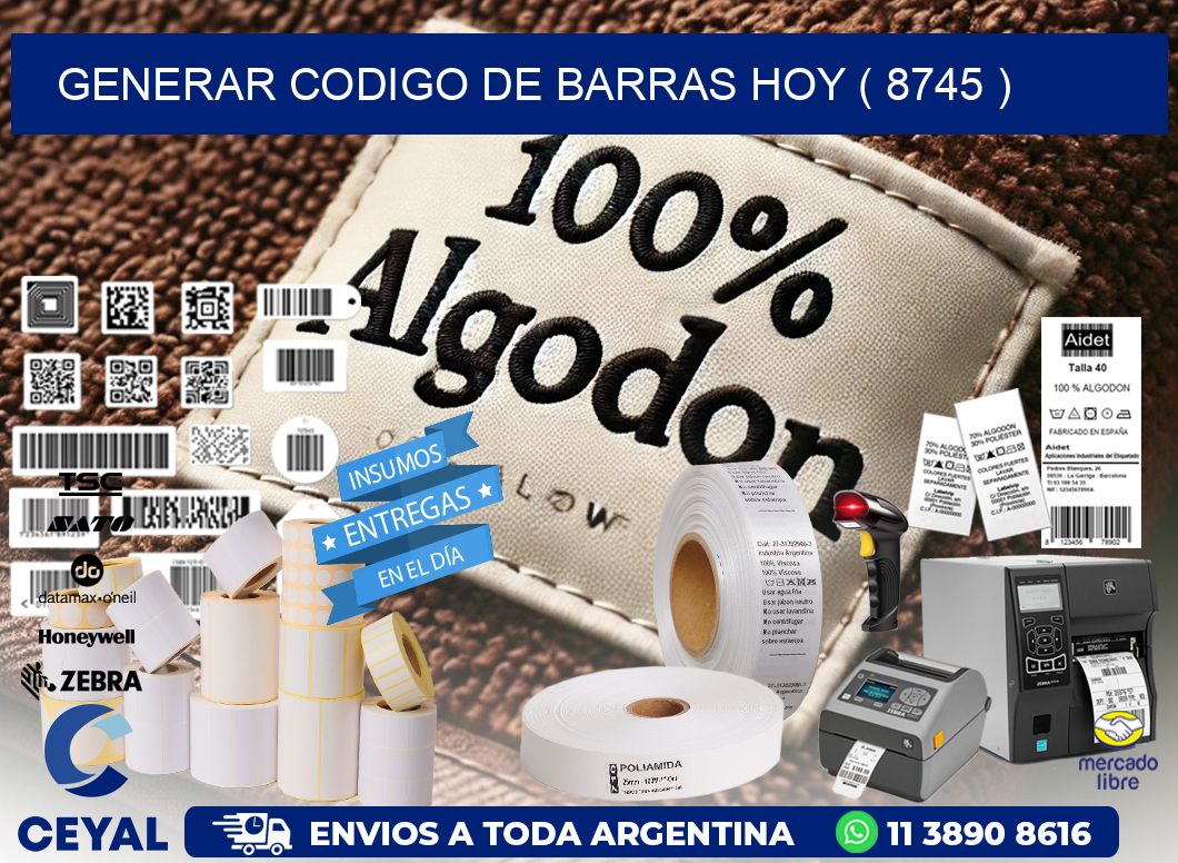 GENERAR CODIGO DE BARRAS HOY ( 8745 )
