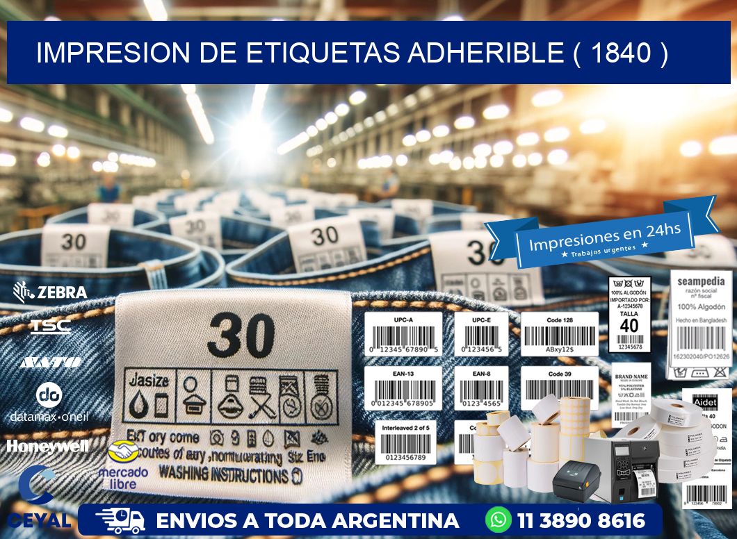 IMPRESION DE ETIQUETAS ADHERIBLE ( 1840 )