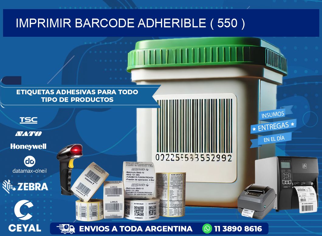 IMPRIMIR BARCODE ADHERIBLE ( 550 )
