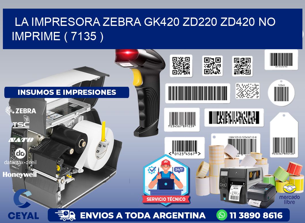 LA IMPRESORA ZEBRA GK420 ZD220 ZD420 NO IMPRIME ( 7135 )