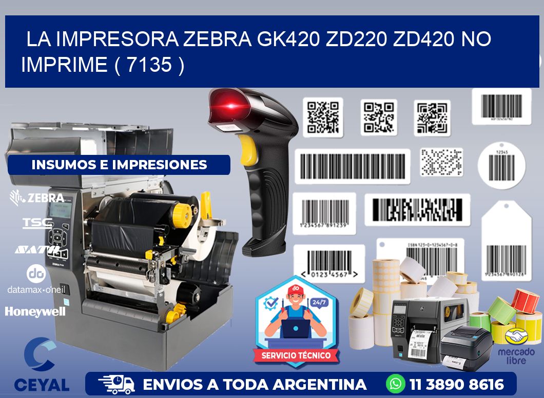 LA IMPRESORA ZEBRA GK420 ZD220 ZD420 NO IMPRIME ( 7135 )