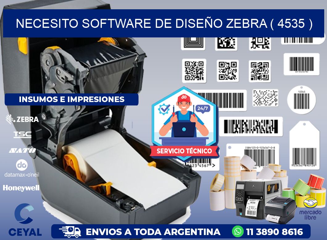 NECESITO SOFTWARE DE DISEÑO ZEBRA ( 4535 )