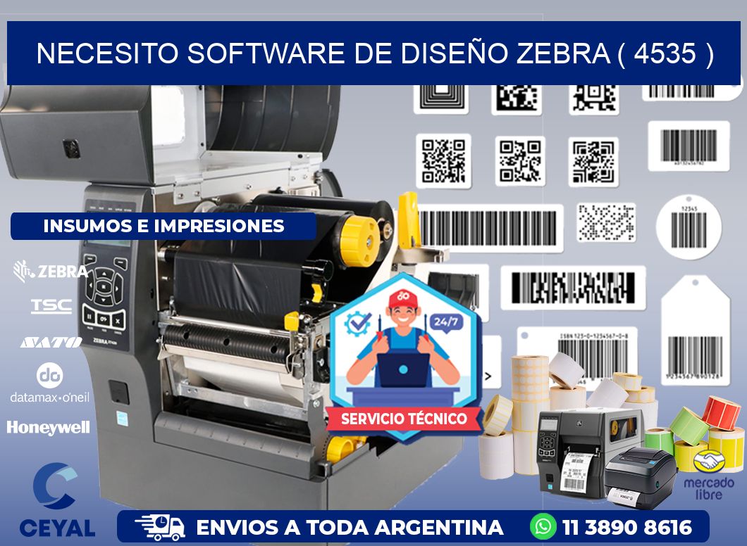 NECESITO SOFTWARE DE DISEÑO ZEBRA ( 4535 )