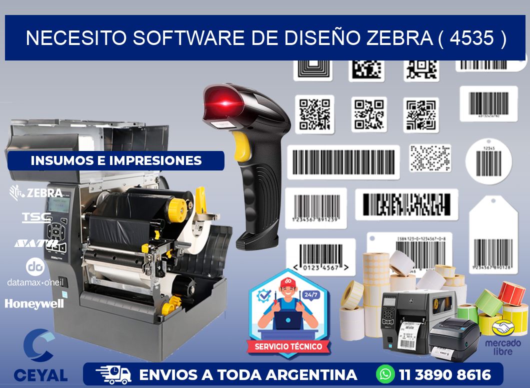 NECESITO SOFTWARE DE DISEÑO ZEBRA ( 4535 )