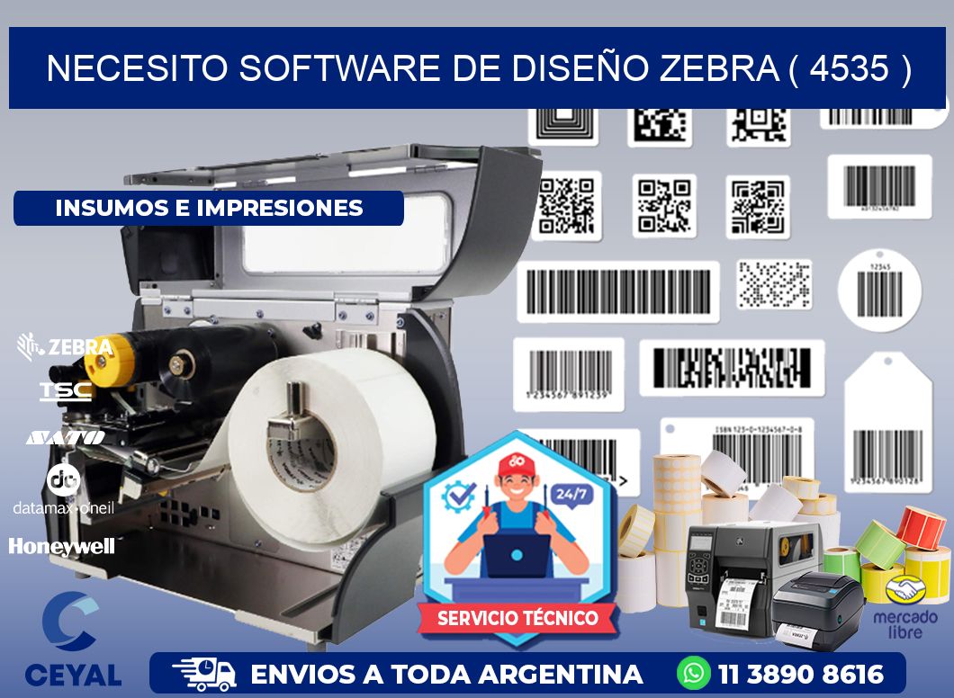 NECESITO SOFTWARE DE DISEÑO ZEBRA ( 4535 )