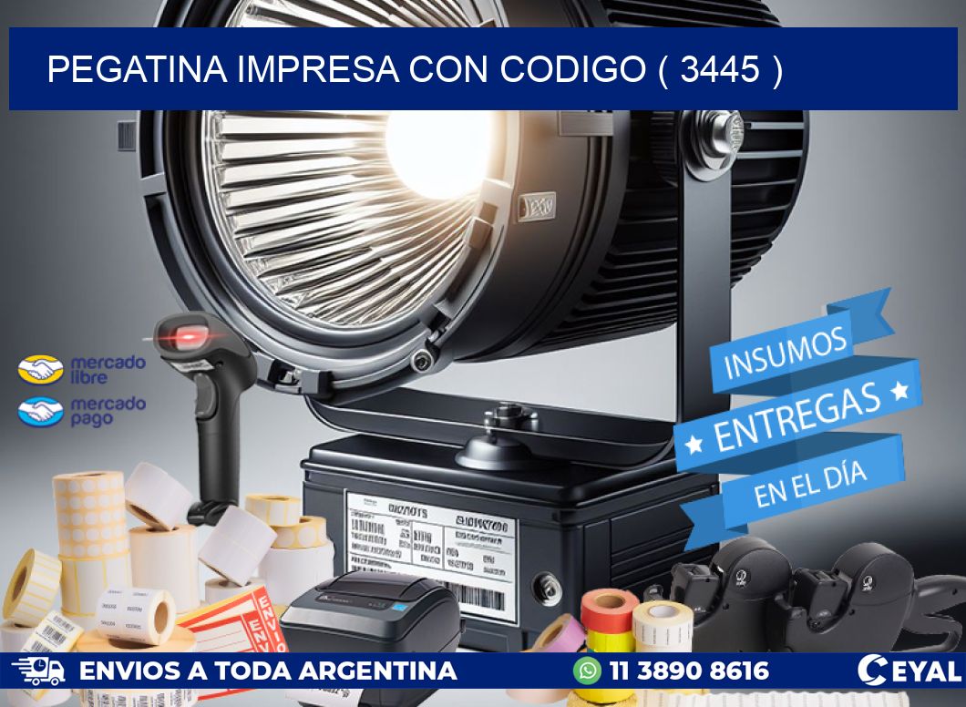 PEGATINA IMPRESA CON CODIGO ( 3445 )