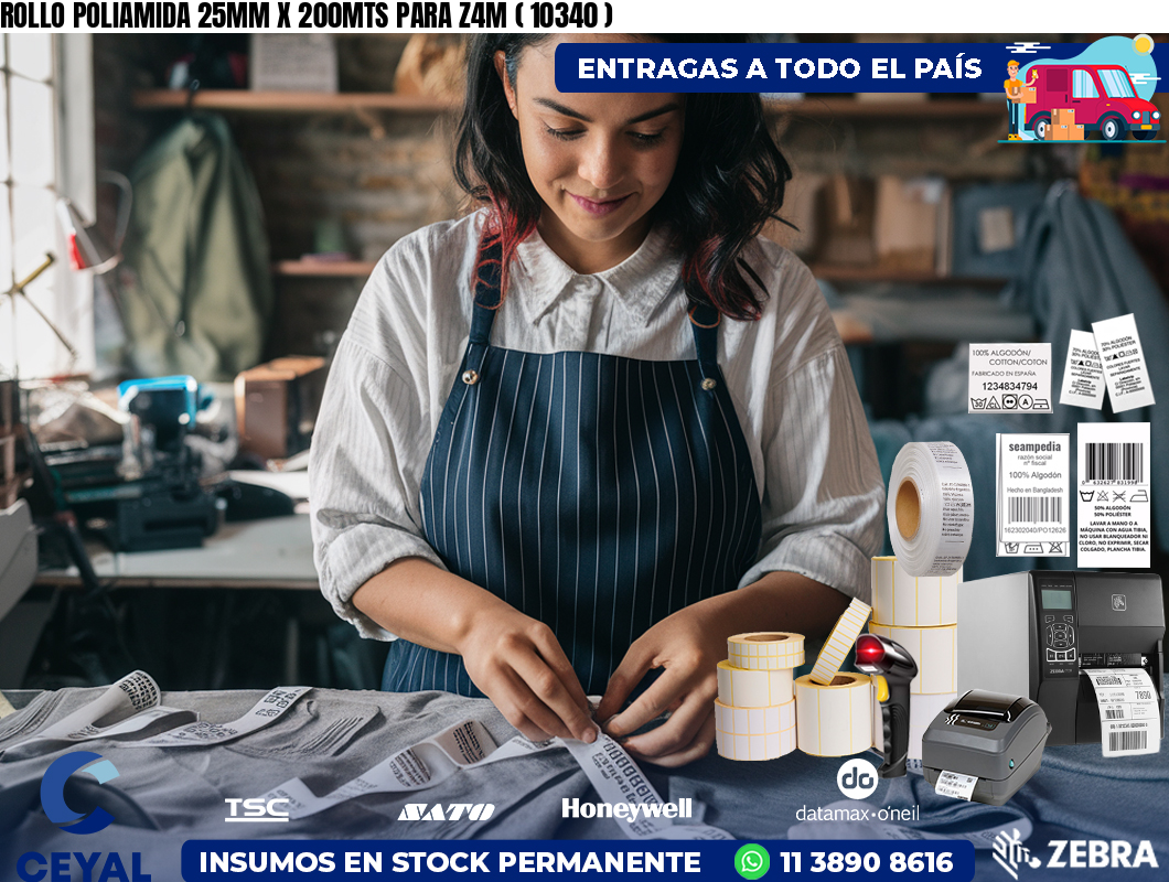 ROLLO POLIAMIDA 25MM X 200MTS PARA Z4M ( 10340 )