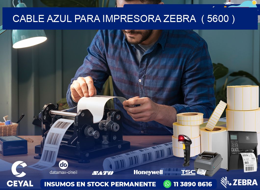 cable azul para impresora zebra  ( 5600 )