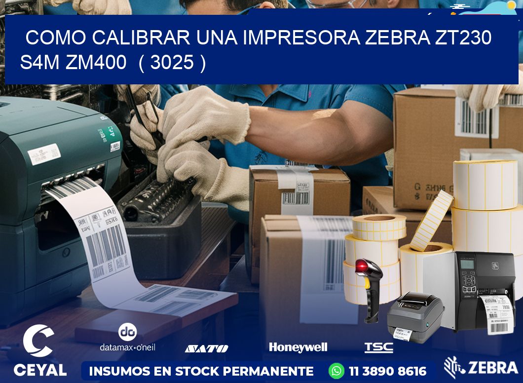 como calibrar una impresora zebra zt230 S4M ZM400  ( 3025 )