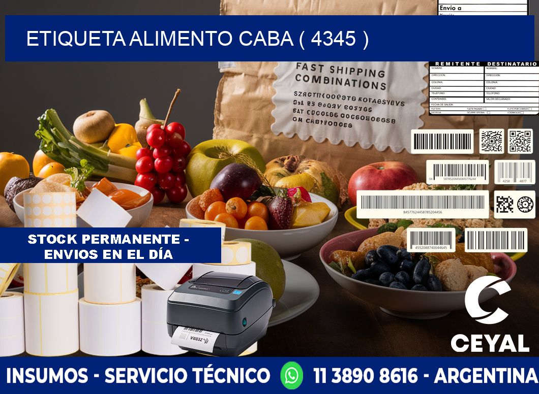 etiqueta alimento caba ( 4345 )