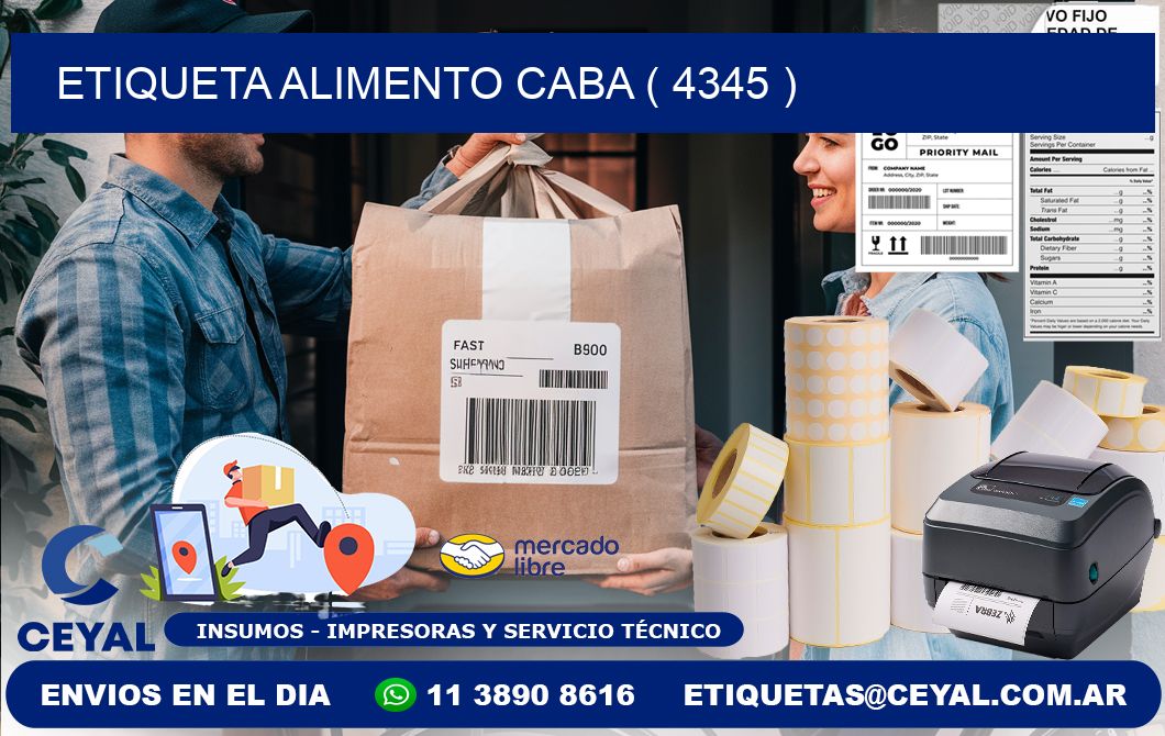 etiqueta alimento caba ( 4345 )