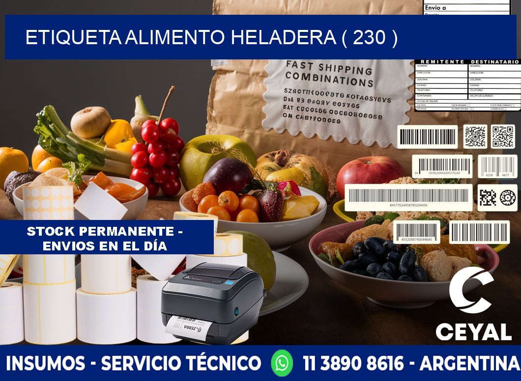 etiqueta alimento heladera ( 230 )