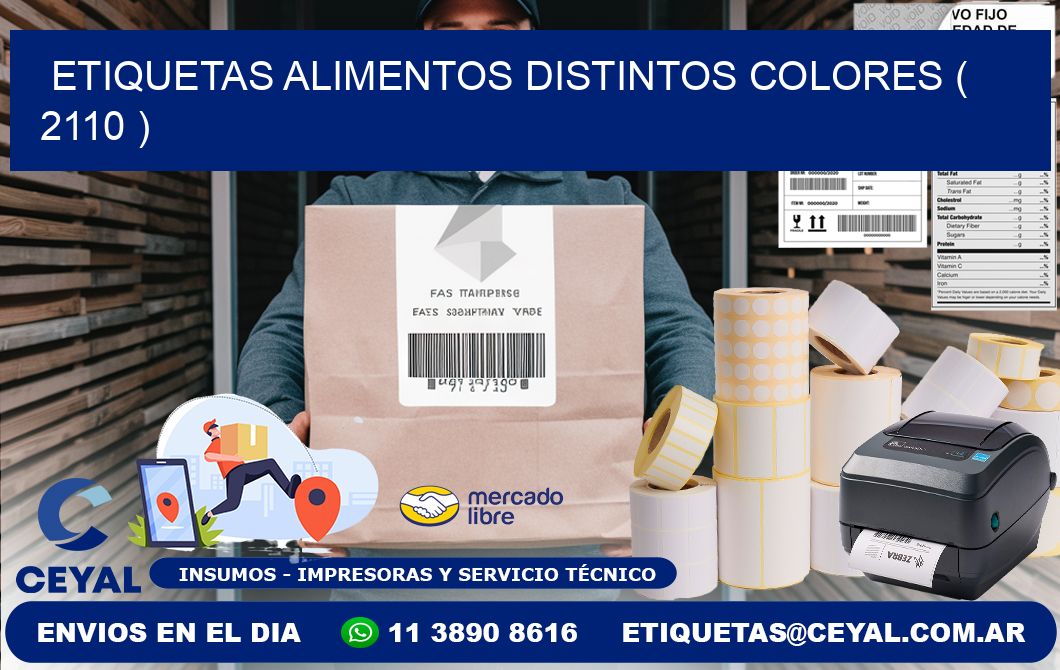 etiquetas alimentos distintos colores ( 2110 )