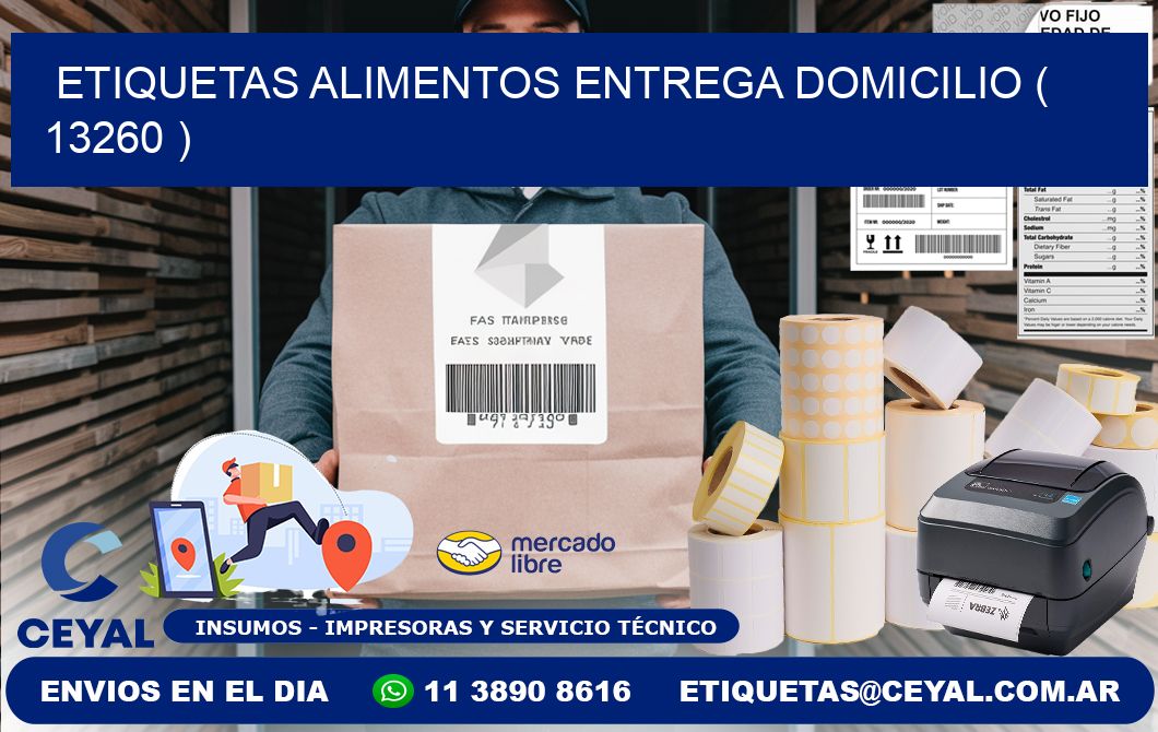 etiquetas alimentos entrega domicilio ( 13260 )