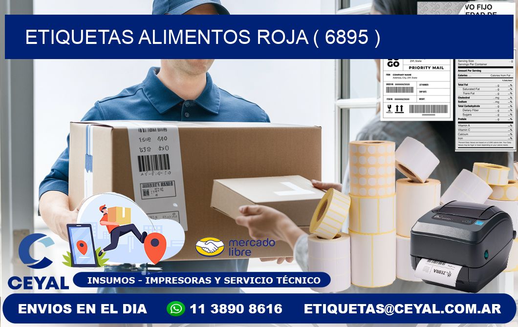 etiquetas alimentos roja ( 6895 )