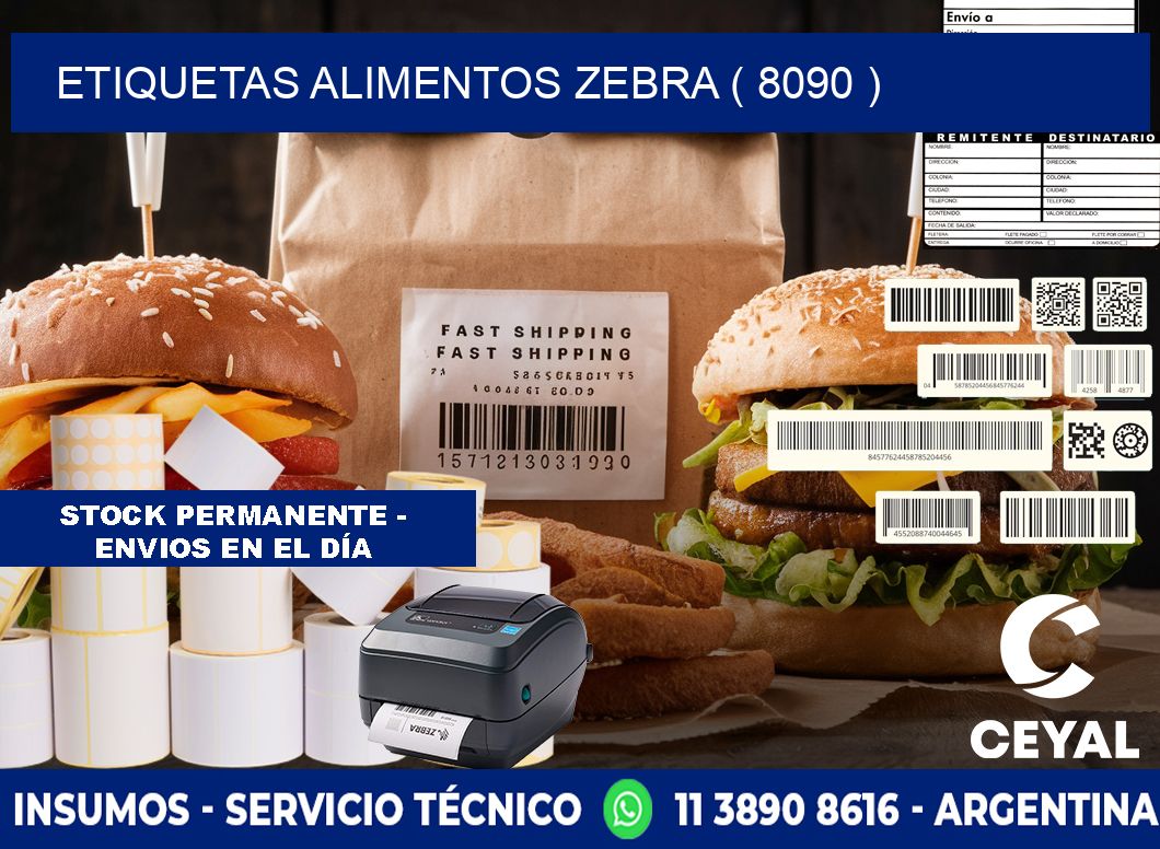 etiquetas alimentos zebra ( 8090 )