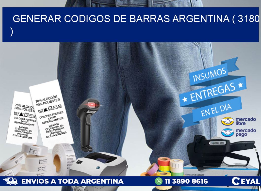 generar codigos de barras argentina ( 3180 )