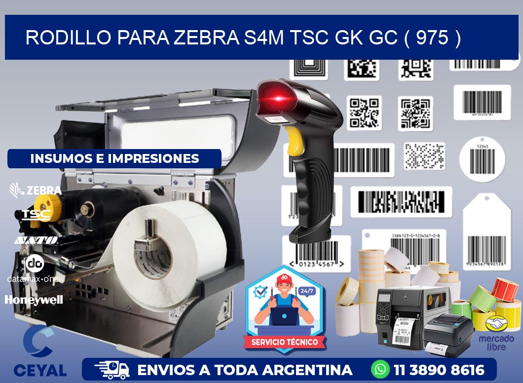 rodillo para zebra S4M TSC GK GC ( 975 )
