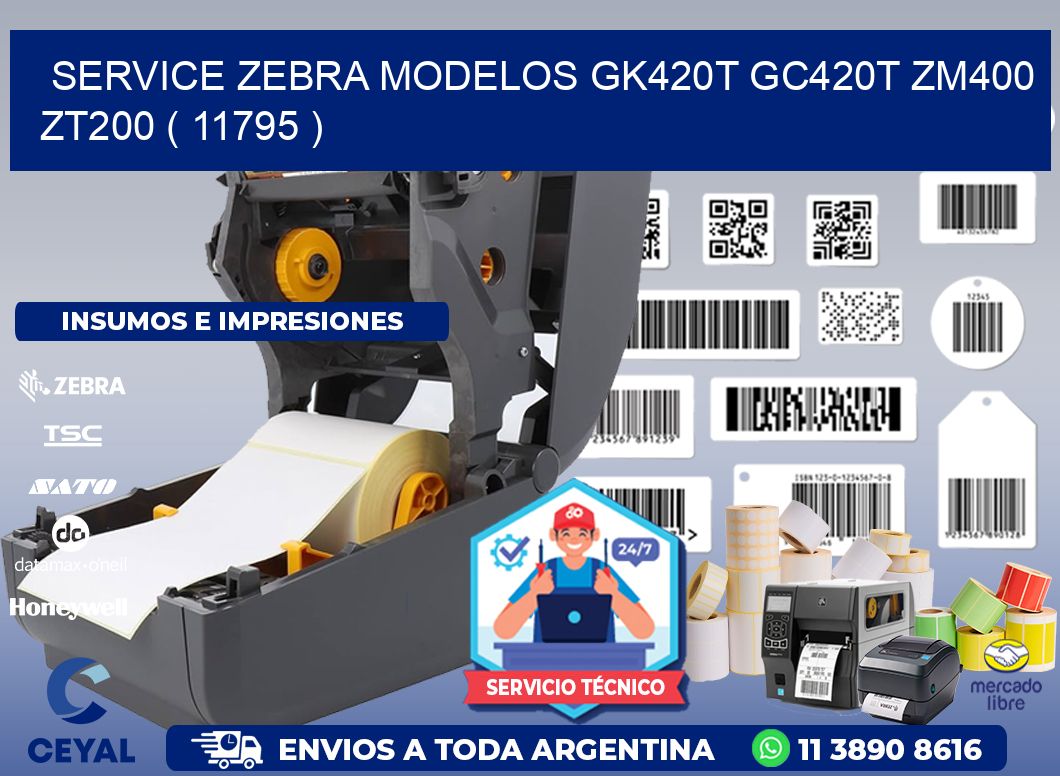 service zebra MODELOS GK420T GC420T ZM400 ZT200 ( 11795 )