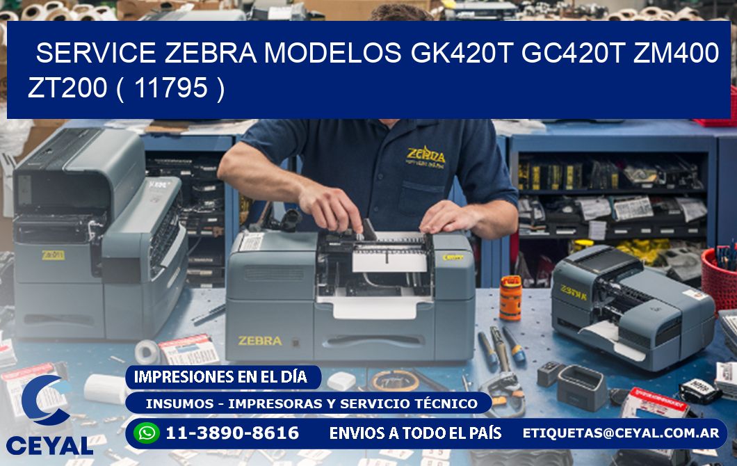 service zebra MODELOS GK420T GC420T ZM400 ZT200 ( 11795 )