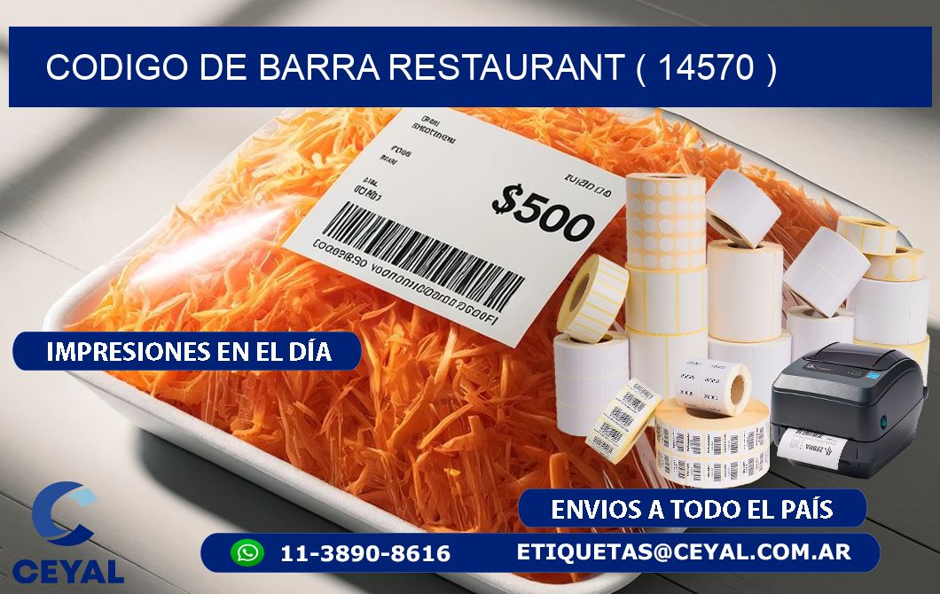 CODIGO DE BARRA RESTAURANT ( 14570 )