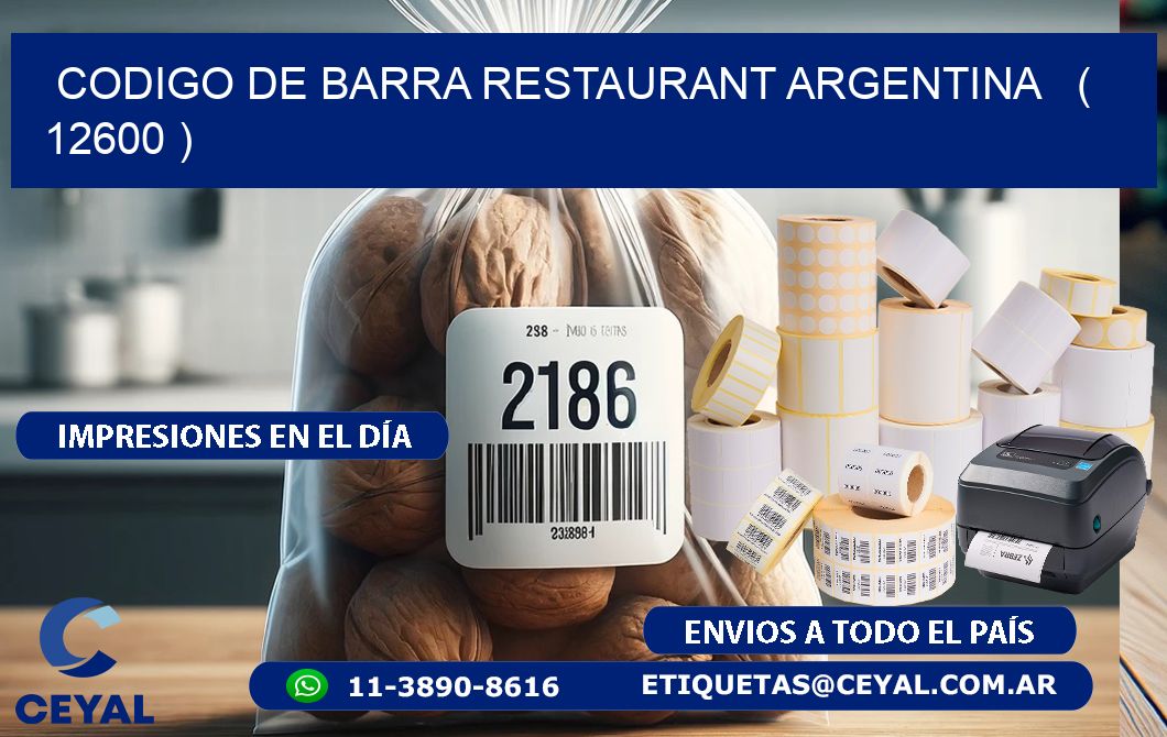 CODIGO DE BARRA RESTAURANT ARGENTINA   ( 12600 )