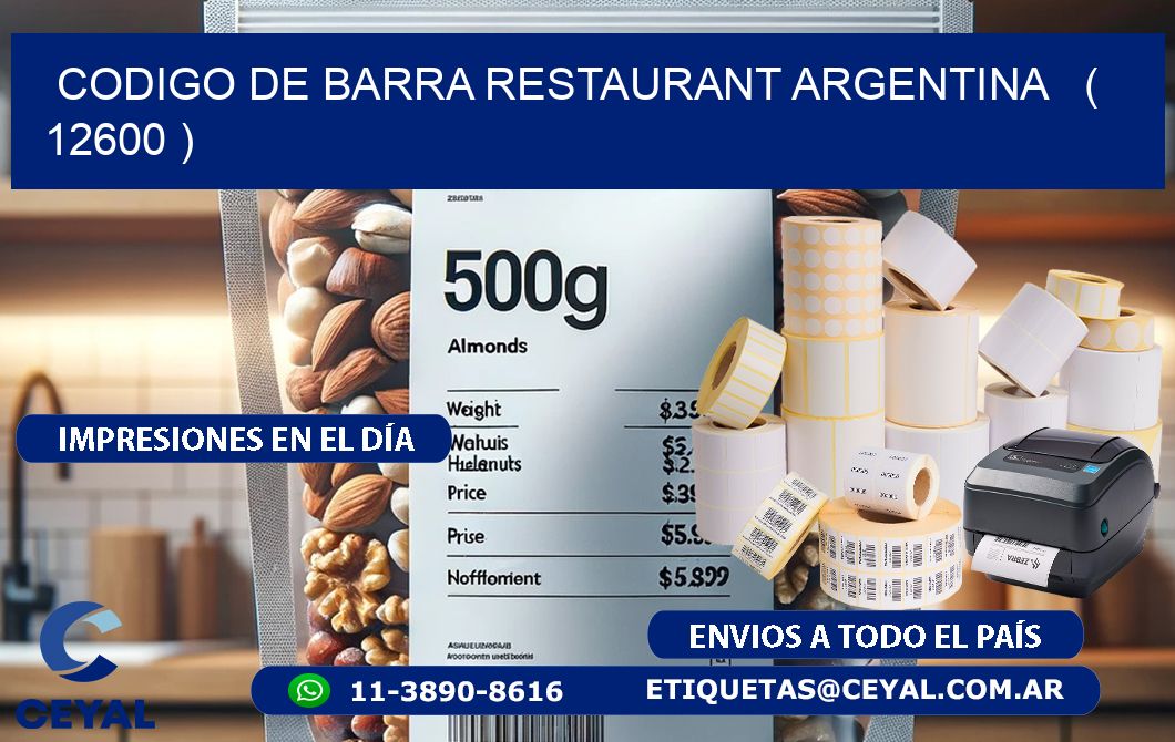 CODIGO DE BARRA RESTAURANT ARGENTINA   ( 12600 )