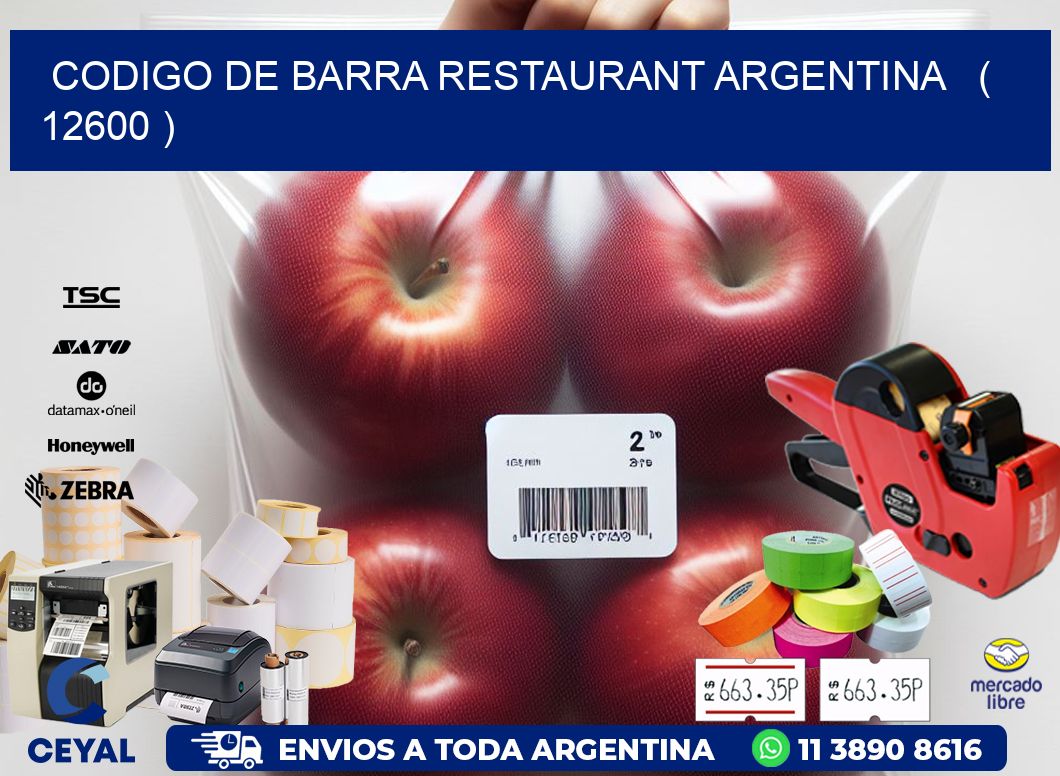 CODIGO DE BARRA RESTAURANT ARGENTINA   ( 12600 )