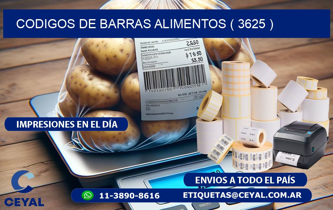 CODIGOS DE BARRAS ALIMENTOS ( 3625 )