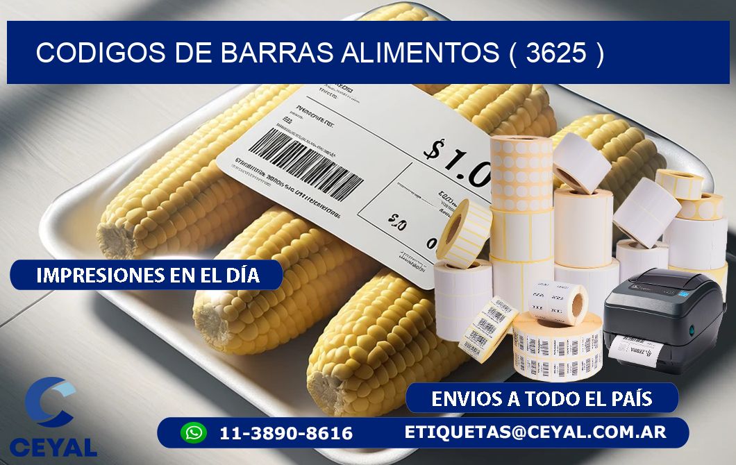 CODIGOS DE BARRAS ALIMENTOS ( 3625 )