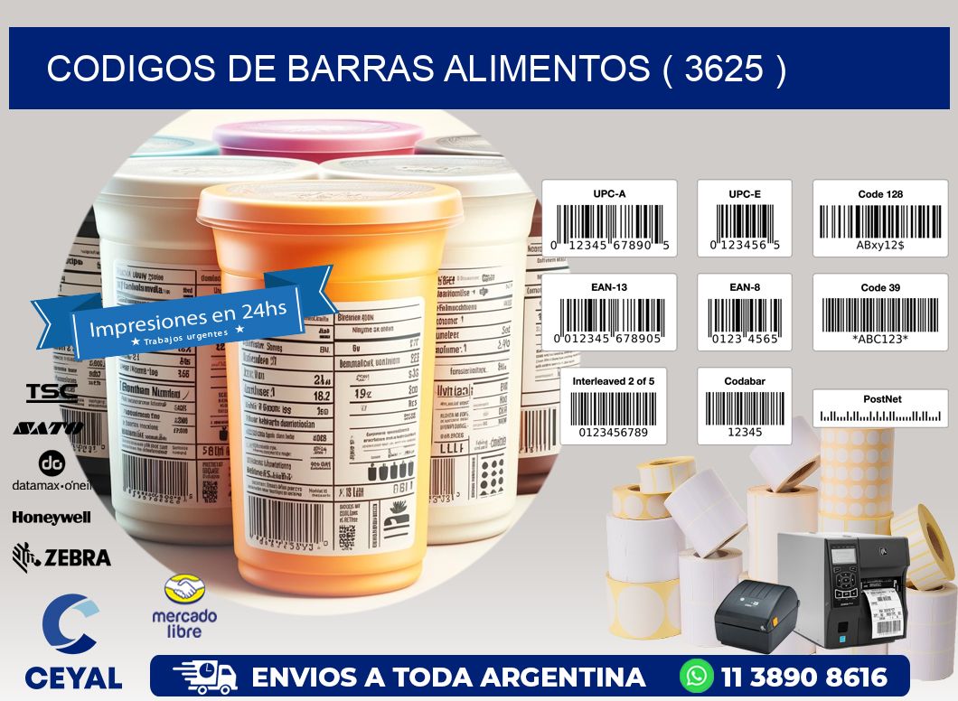 CODIGOS DE BARRAS ALIMENTOS ( 3625 )