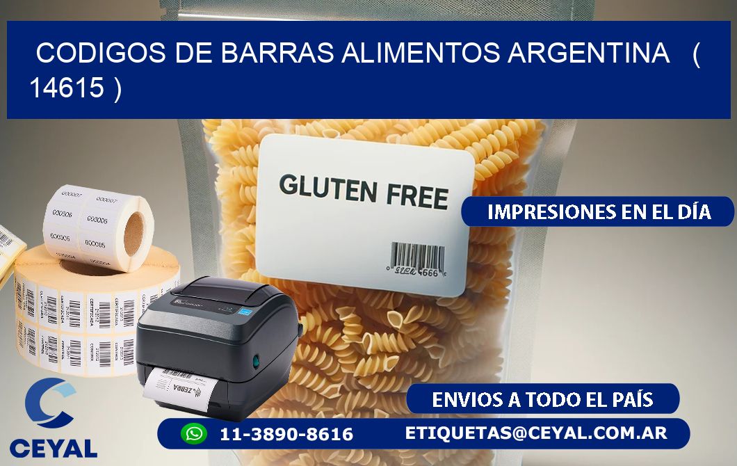 CODIGOS DE BARRAS ALIMENTOS ARGENTINA   ( 14615 )