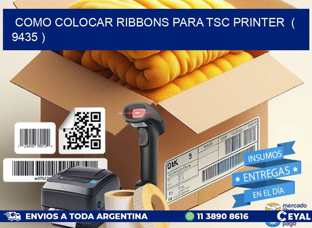 COMO COLOCAR RIBBONS PARA TSC PRINTER  ( 9435 )