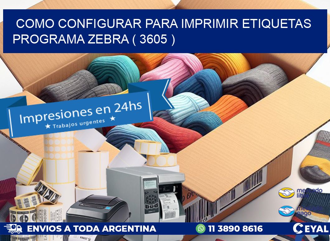 COMO CONFIGURAR PARA IMPRIMIR ETIQUETAS PROGRAMA ZEBRA ( 3605 )