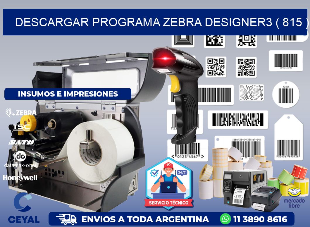 DESCARGAR PROGRAMA ZEBRA DESIGNER3 ( 815 )