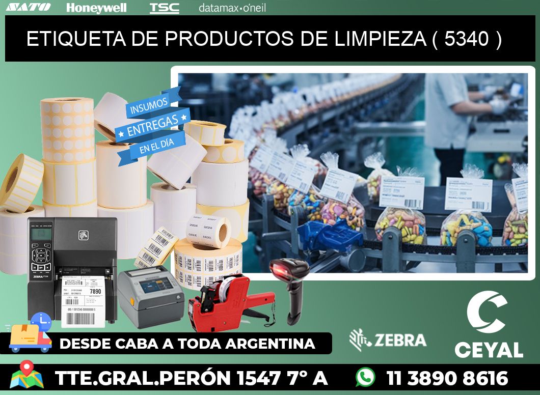 ETIQUETA DE PRODUCTOS DE LIMPIEZA ( 5340 )