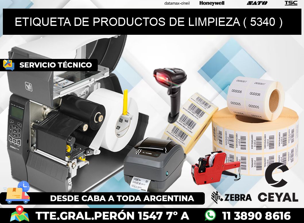 ETIQUETA DE PRODUCTOS DE LIMPIEZA ( 5340 )