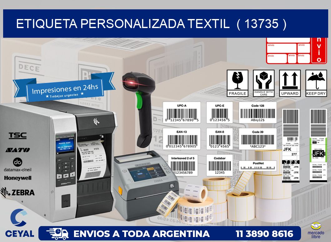 ETIQUETA PERSONALIZADA TEXTIL  ( 13735 )