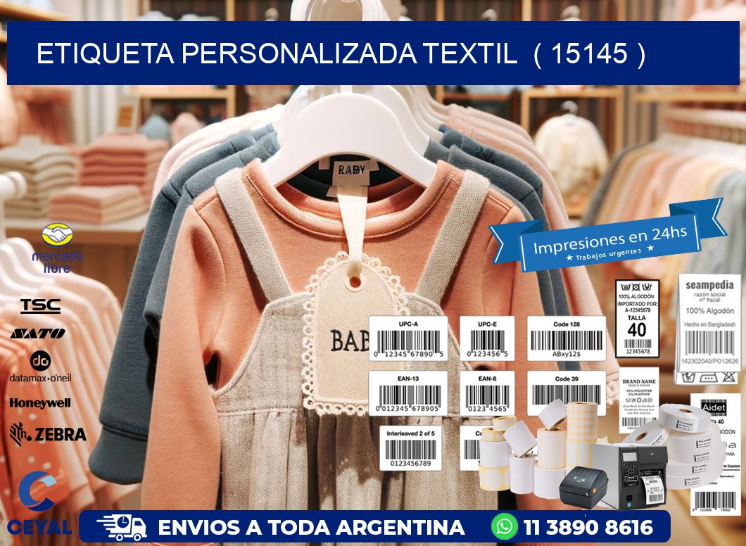 ETIQUETA PERSONALIZADA TEXTIL  ( 15145 )