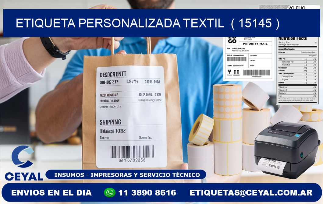 ETIQUETA PERSONALIZADA TEXTIL  ( 15145 )