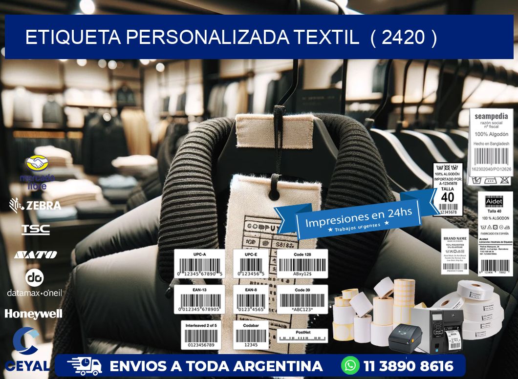 ETIQUETA PERSONALIZADA TEXTIL  ( 2420 )