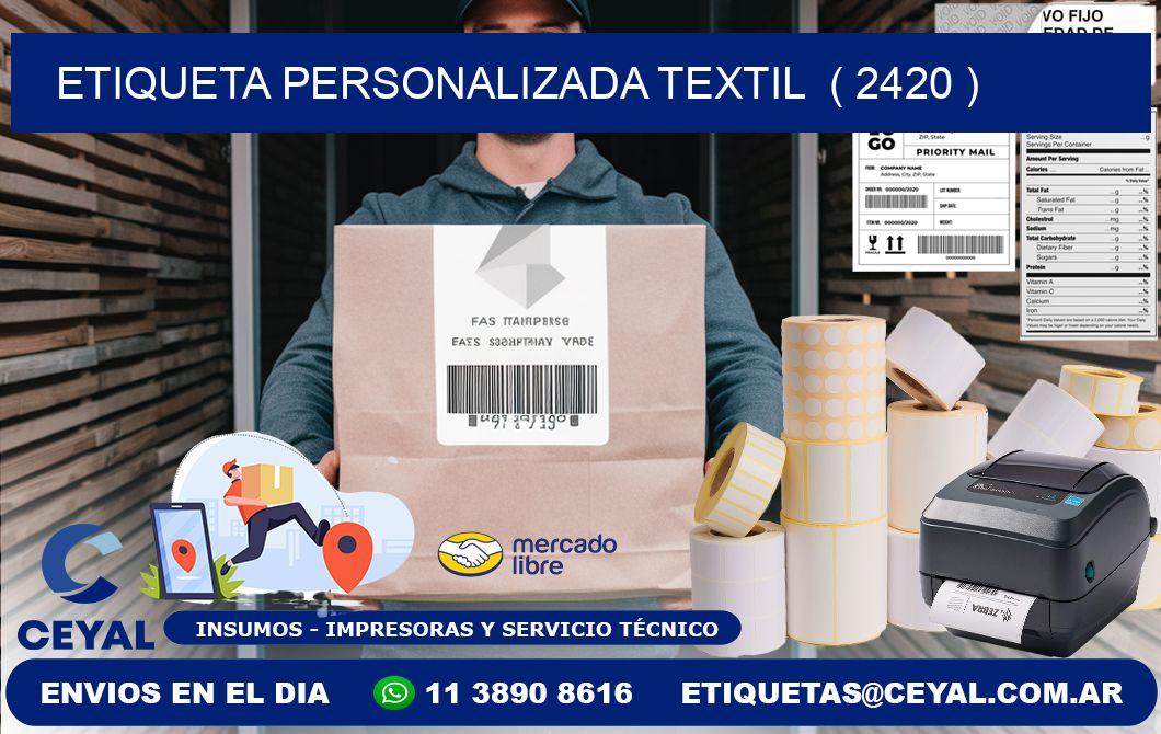 ETIQUETA PERSONALIZADA TEXTIL  ( 2420 )