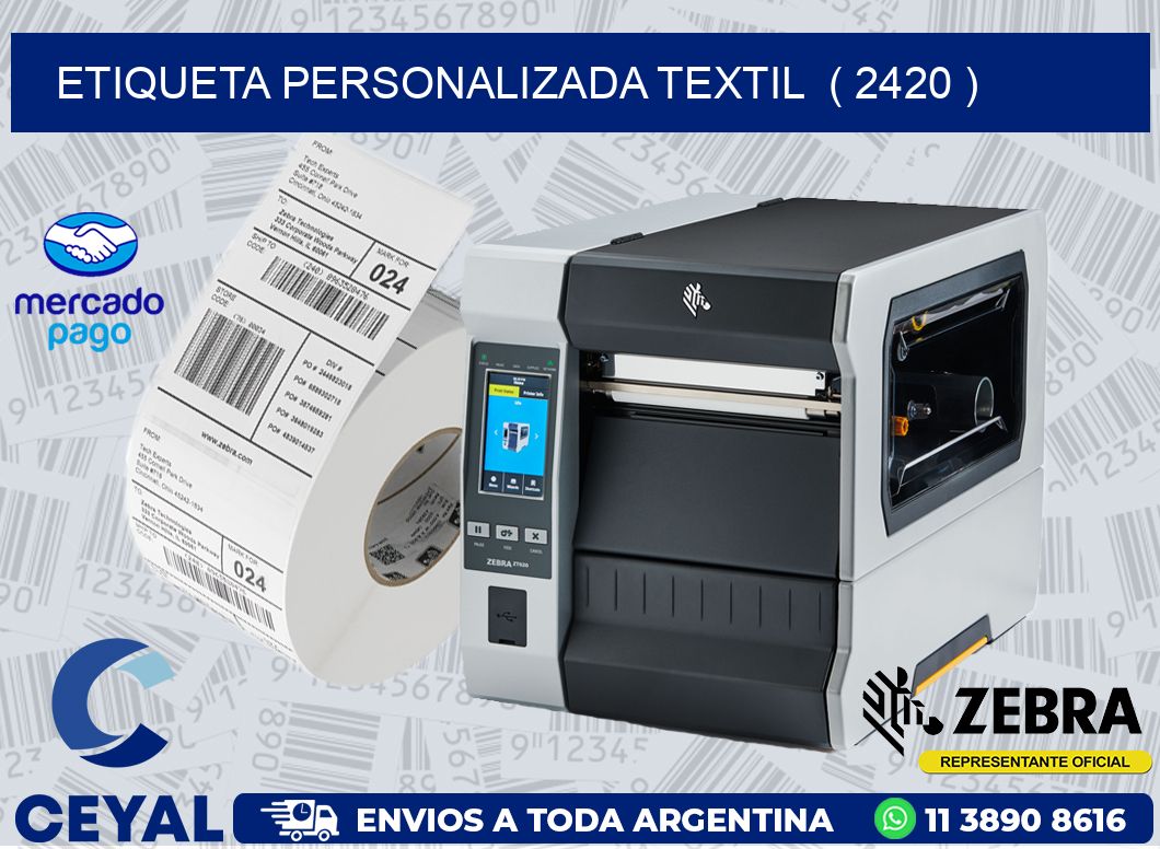 ETIQUETA PERSONALIZADA TEXTIL  ( 2420 )