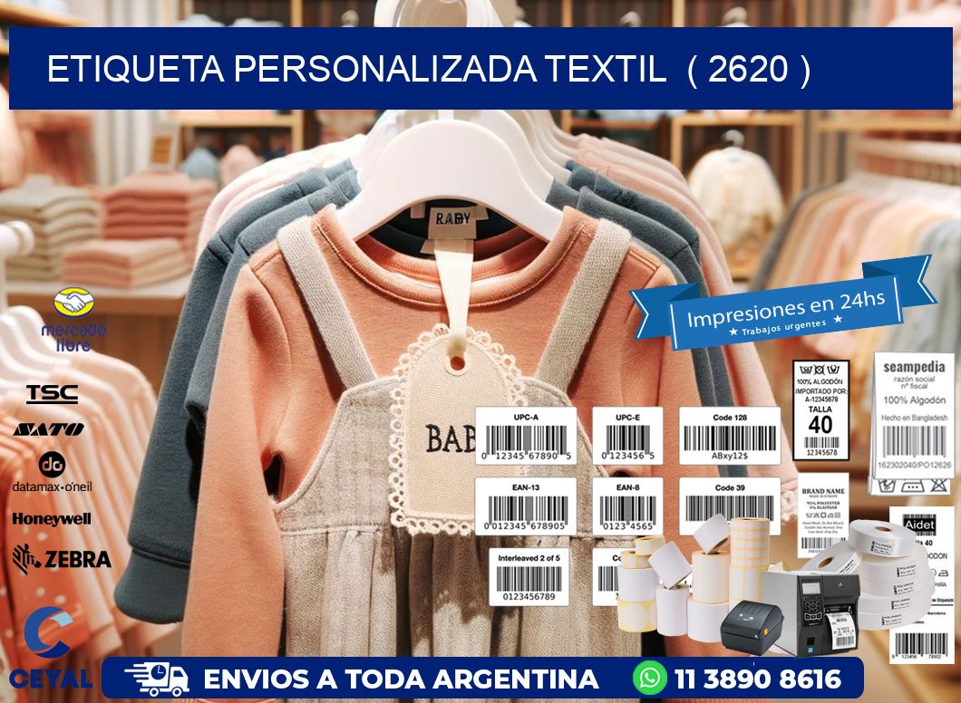 ETIQUETA PERSONALIZADA TEXTIL  ( 2620 )