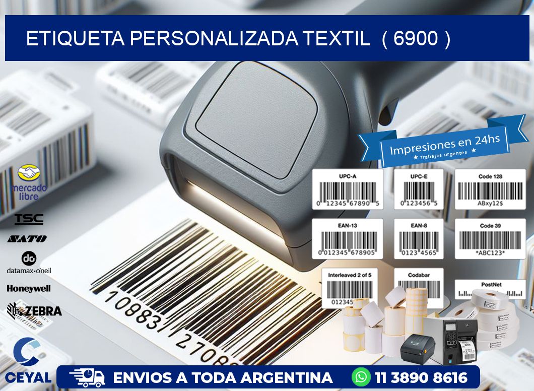 ETIQUETA PERSONALIZADA TEXTIL  ( 6900 )