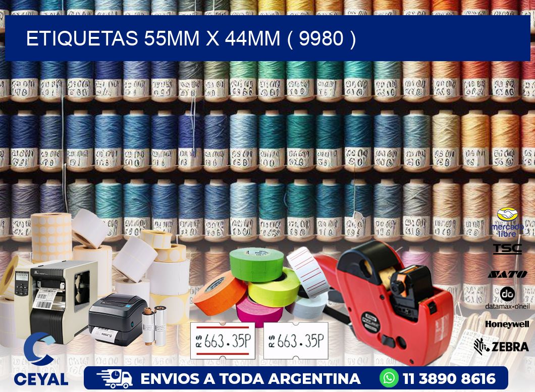 ETIQUETAS 55MM X 44MM ( 9980 )