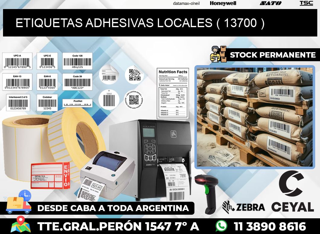 ETIQUETAS ADHESIVAS LOCALES ( 13700 )