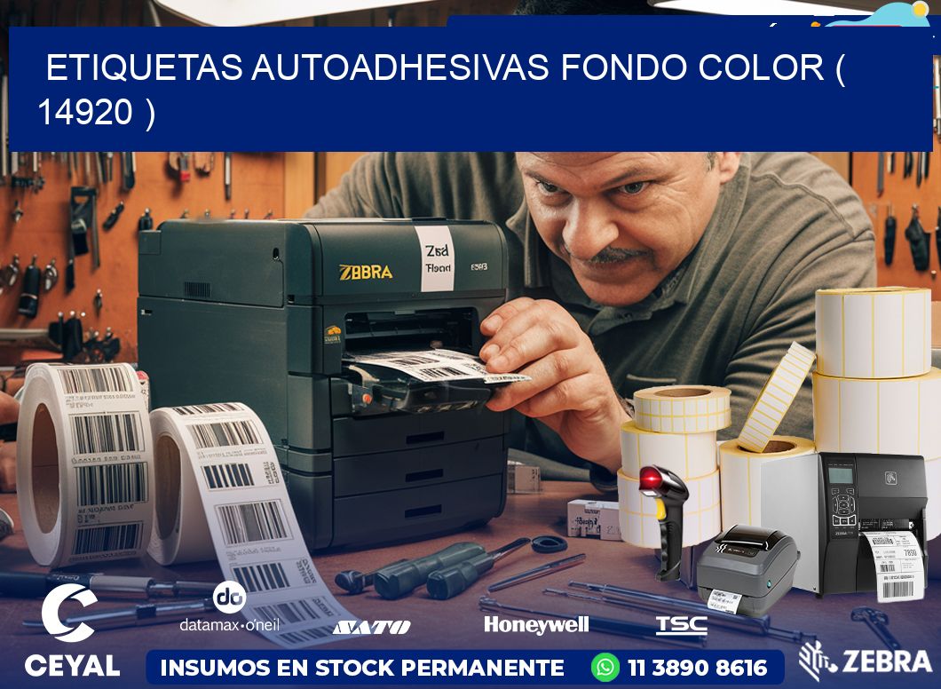 ETIQUETAS AUTOADHESIVAS FONDO COLOR ( 14920 )