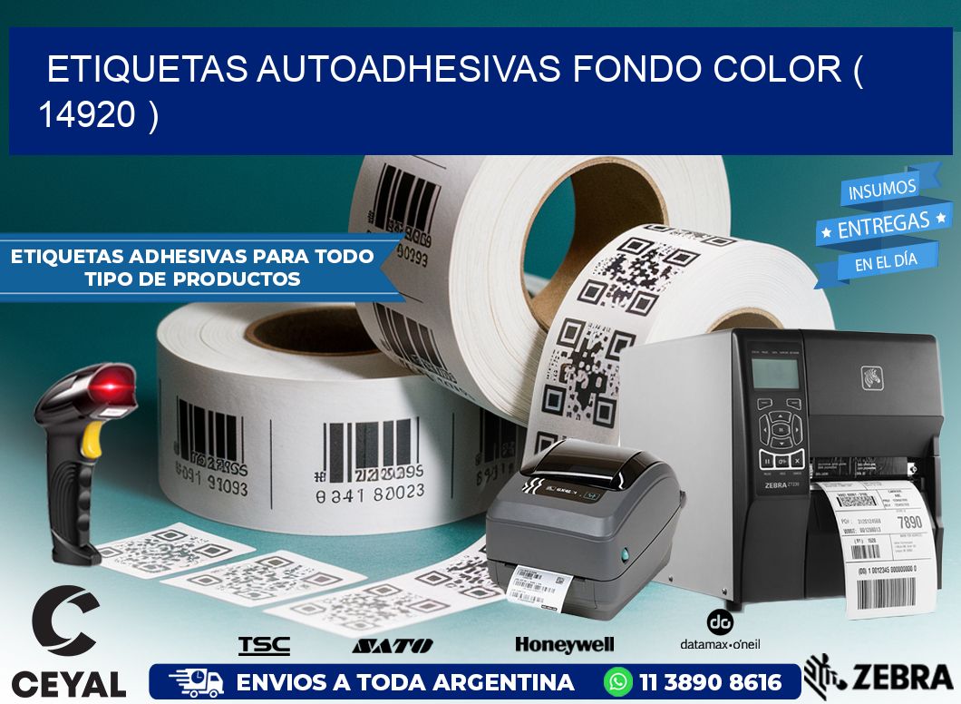 ETIQUETAS AUTOADHESIVAS FONDO COLOR ( 14920 )